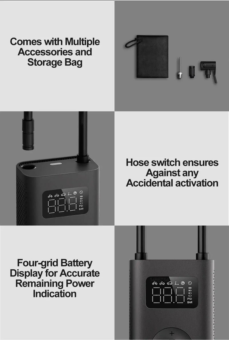 2023 New Xiaomi Mijia Air Compressor 2 Portable Universal Electric Air Pump 2 Tire Sensor Mi Inflatable Treasure 2 for Car Bike